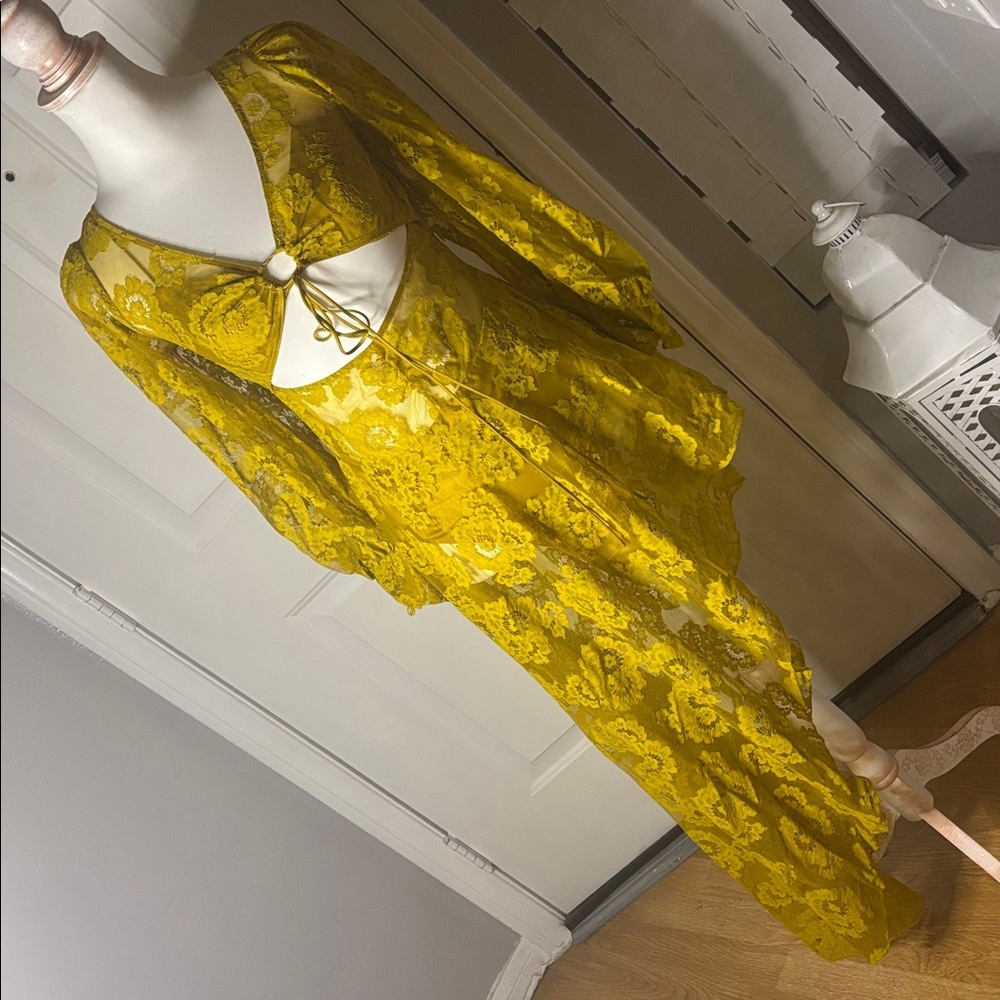 For Love And Lemons Yellow High Low Dress